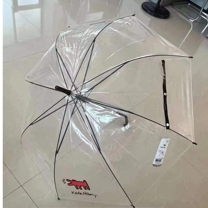 雨将透明直把伞