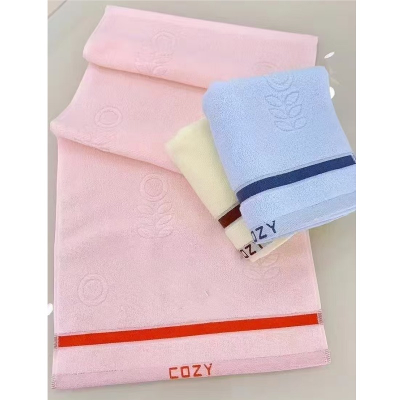 田老头纯色字母毛巾